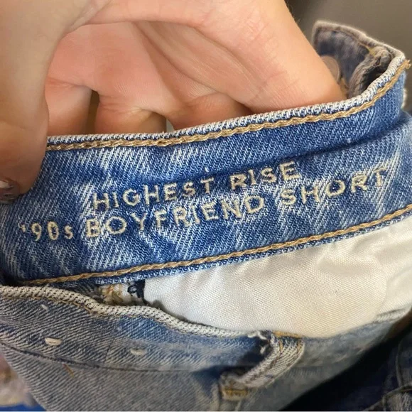 AE Highest Rise 90's Boyfriend Short - jean shorts size 00 - Picture 3 of 4